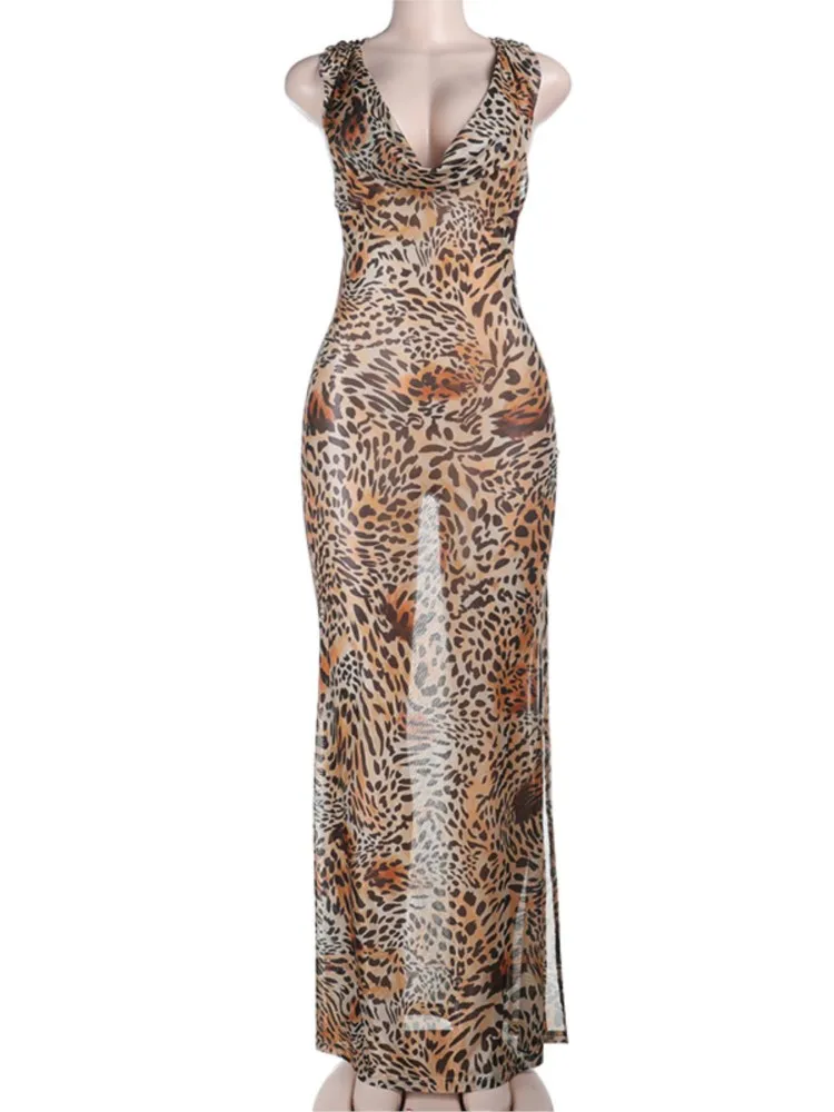 Vestidos de playa sexis para mujer, traje de baño 2026, Bikini bohemio, cubierta, Kimono estampado, bata sin mangas, vestido largo tipo pareo