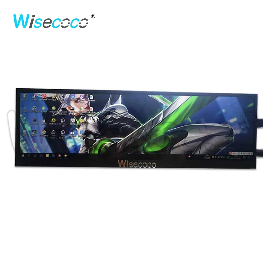 Wisecoco 12.6 Inch Long Strip Screen 1920x515 Touch LCD Monitor With Case NV126B5M-N41 IPS Display for Laptop Notebook Aida 64