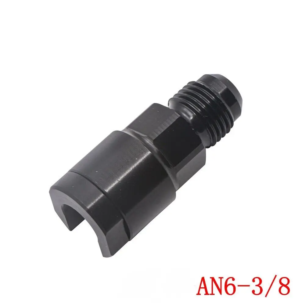 Black Aluminum Alloy Car Retrofit 6an Fuel Adapter Fits 3/8 Or 5/16 Gm Fuel Return Line Connection With Threaded Efi Fittings