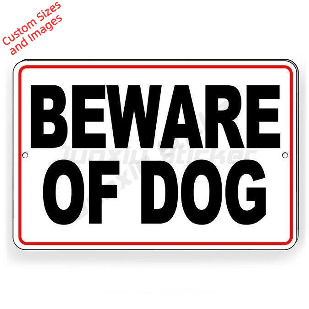 Beware Of Dog Vinyl Sticker Waterproof UV Resistant For Gate Fence And Yard Entrance Decal Bold Lettering Dog Warning Label