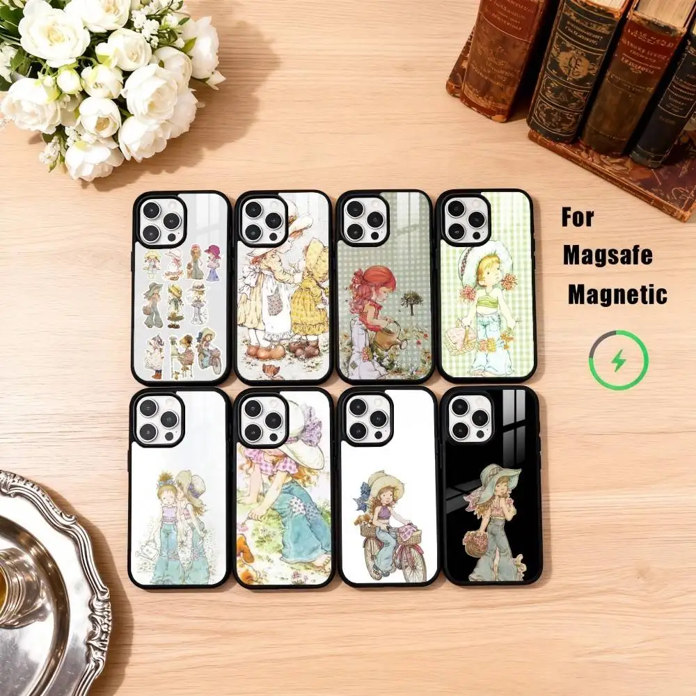 

M-Mini Art S-Sarah Kay Style Phone Case For iPhone17,16,15,14,13,12,11 Plus,Pro Max Magnetic For Magsafe Wireless Charging