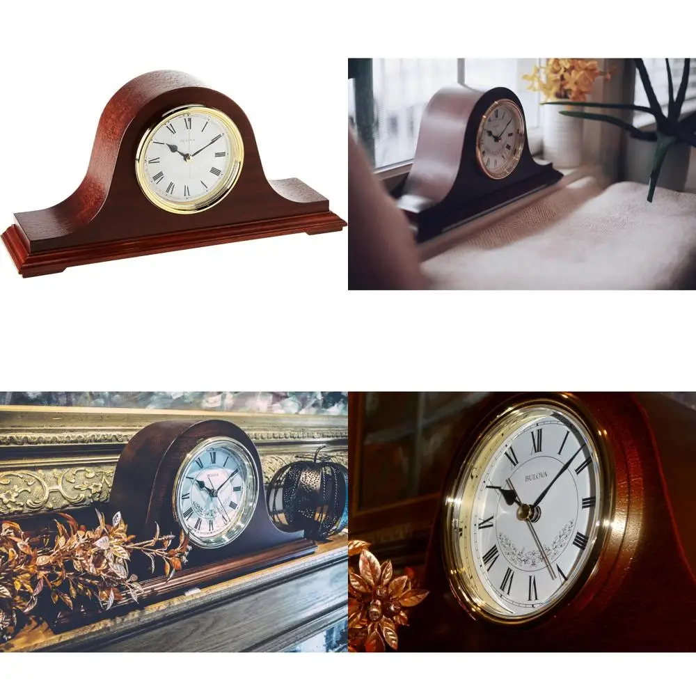 

Bulova Annette Chiming Mantel Clock Model B1929 with Classic Mahogany Finish and Westminster Melody