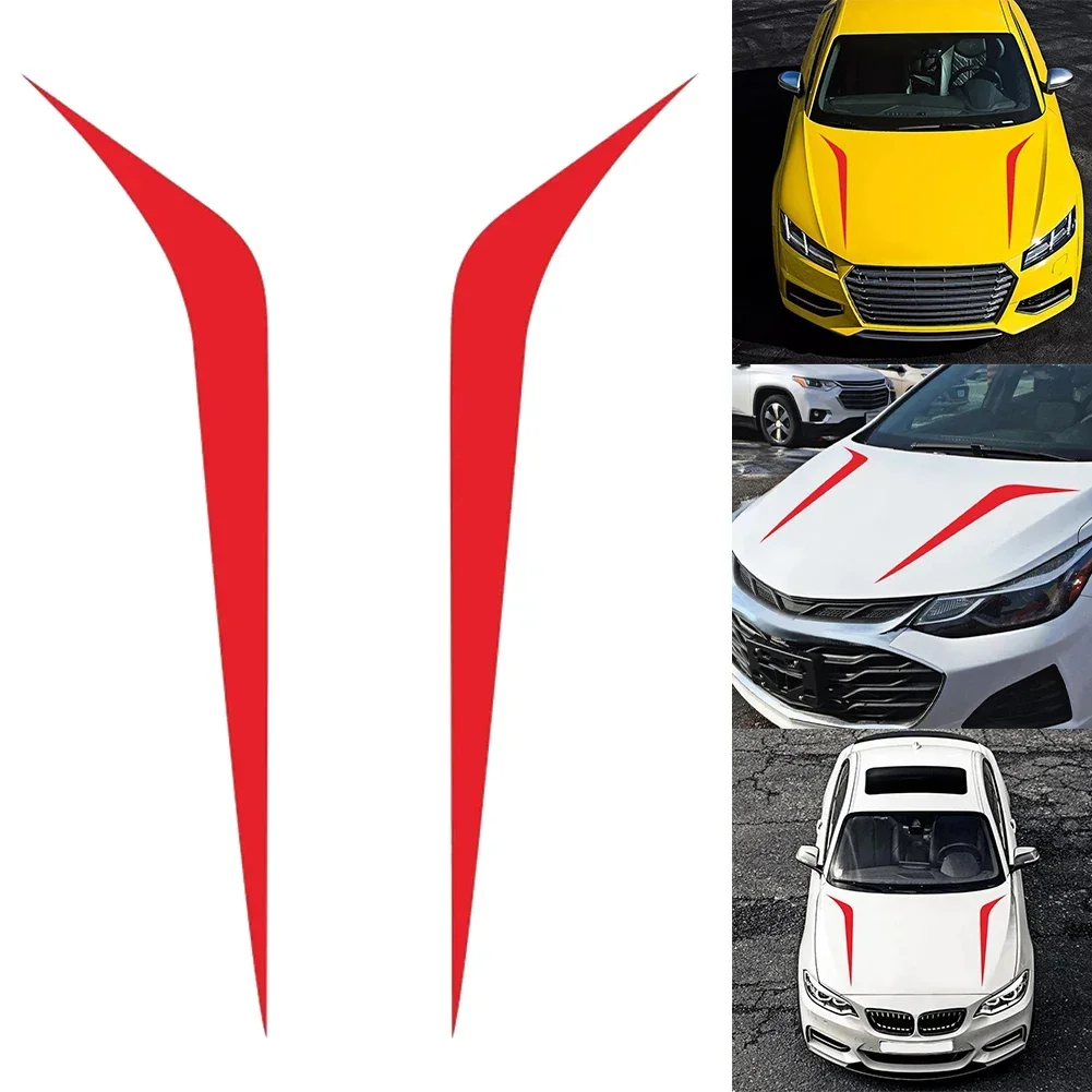 2Pcs For BMW Honda- Car Styling Hoods Stickers Auto Hoods Stripes Sticker DIY Bonnets Decors Car Stickers Auto Accessories