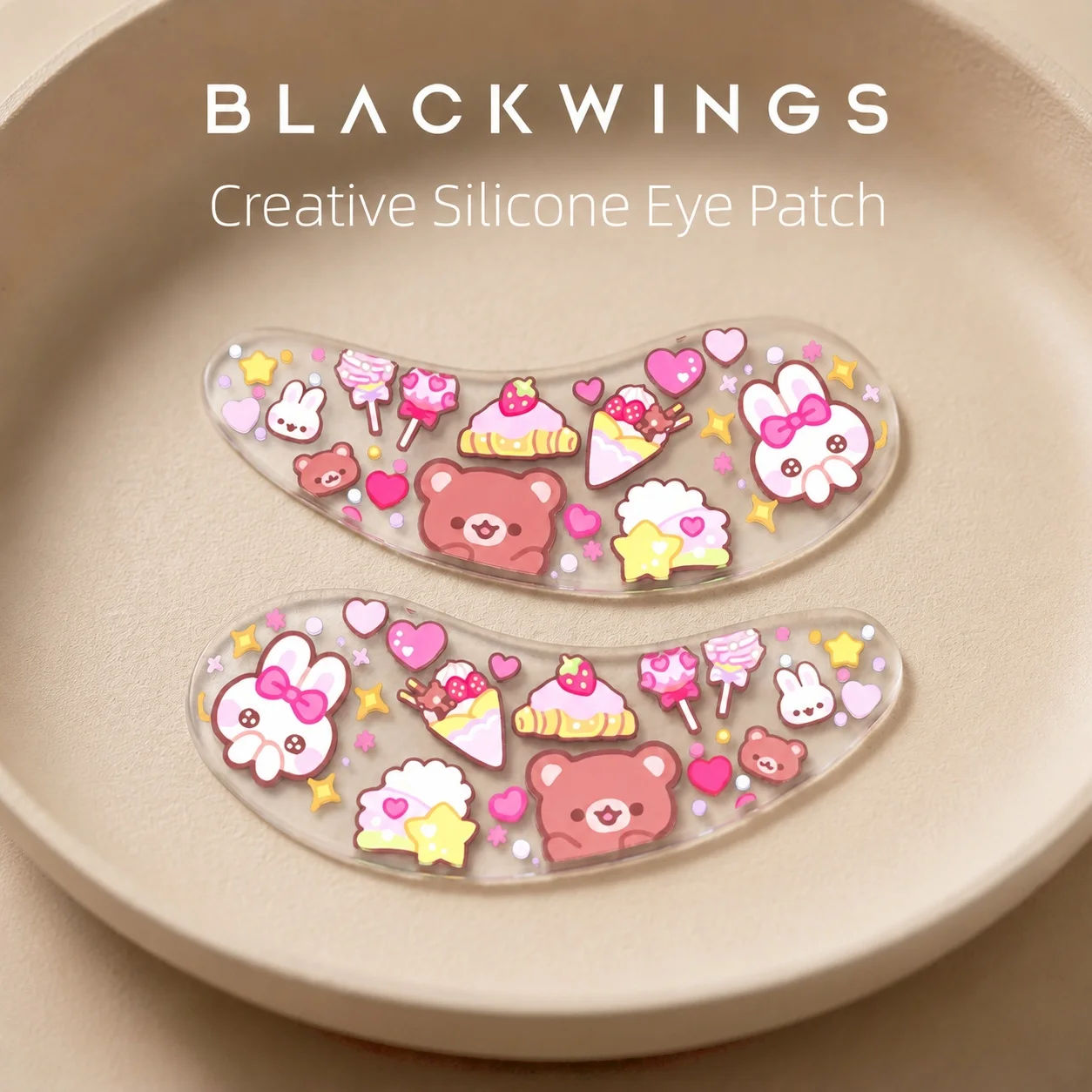 BLACKWINGS Silikon-Augenklappe Wiederverwendbar Original-Design Wimpernverlängerungs-Maske | Hautspezifisches Pflegepflaster | Originalmuster Essent – Detail 6