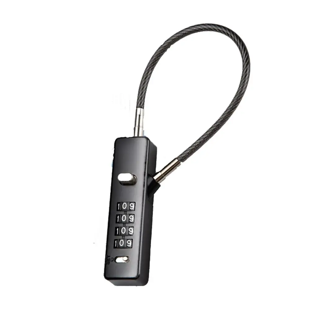 4 Digit Combination Long Rope Cable Lock Resettable Code Anti-theft File Cabinet Padlock Soft Thickened Wire Password Lock