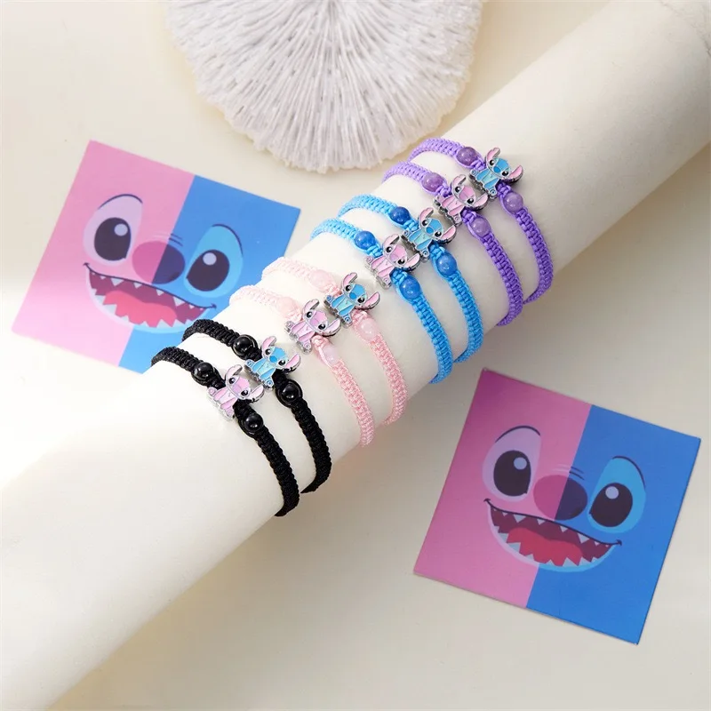 Disney Stitch Bracelet Cartoon Lilo and Stitch Anime Character Print Cute Wrist Gift Children's Toy Girl Christmas Gift