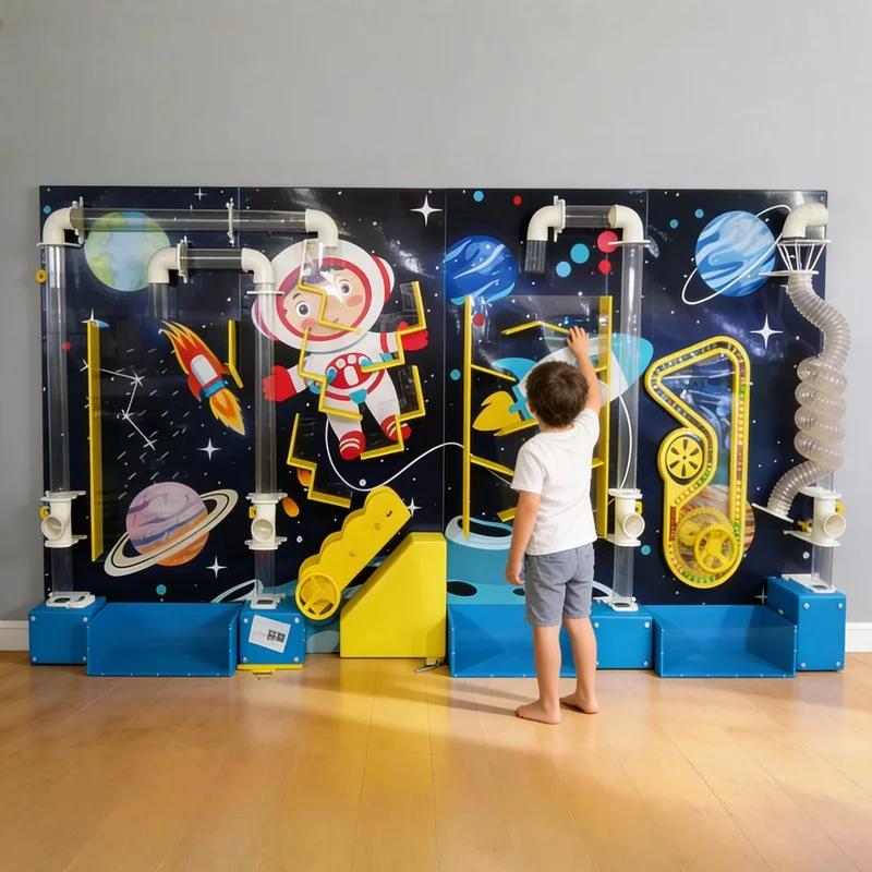 Commercial Retro Toddler Sensory Wall Activity Panel Interactive Educational Play Wall Equipment for Cafe Mall Party Rental