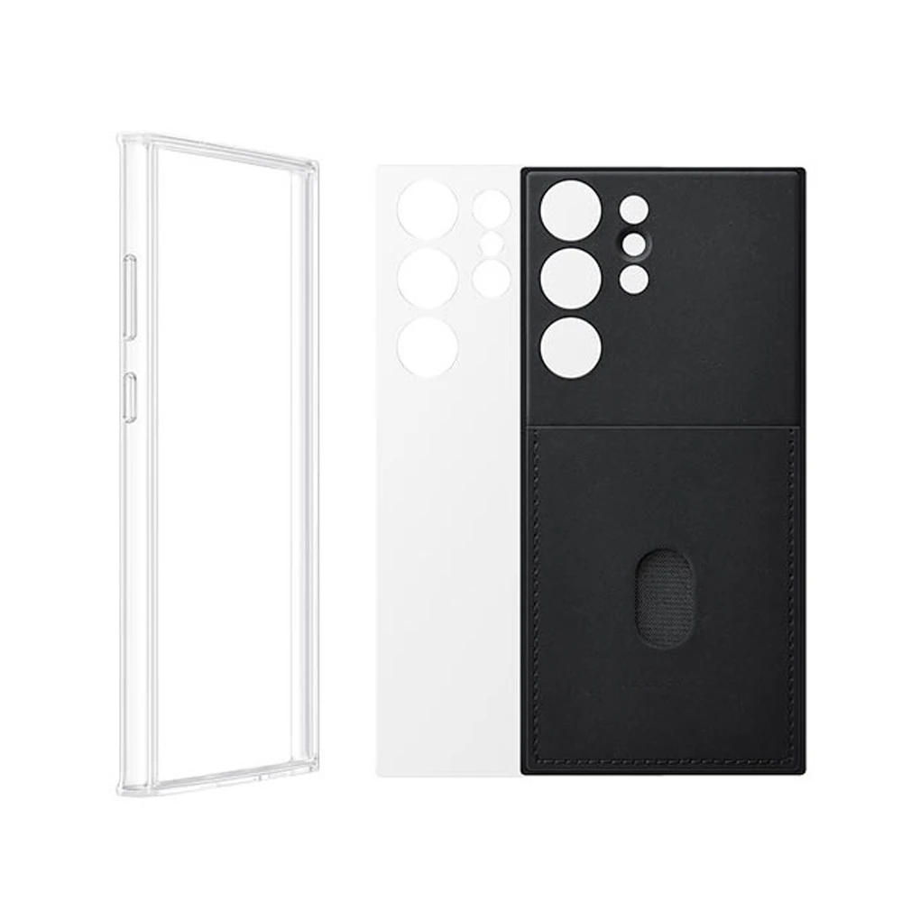 Original Samsung Galaxy S23 Ultra Frame Case EF-MS918 Slim Dual Look Card Slot Phone case for Galaxy S23Ultra Black