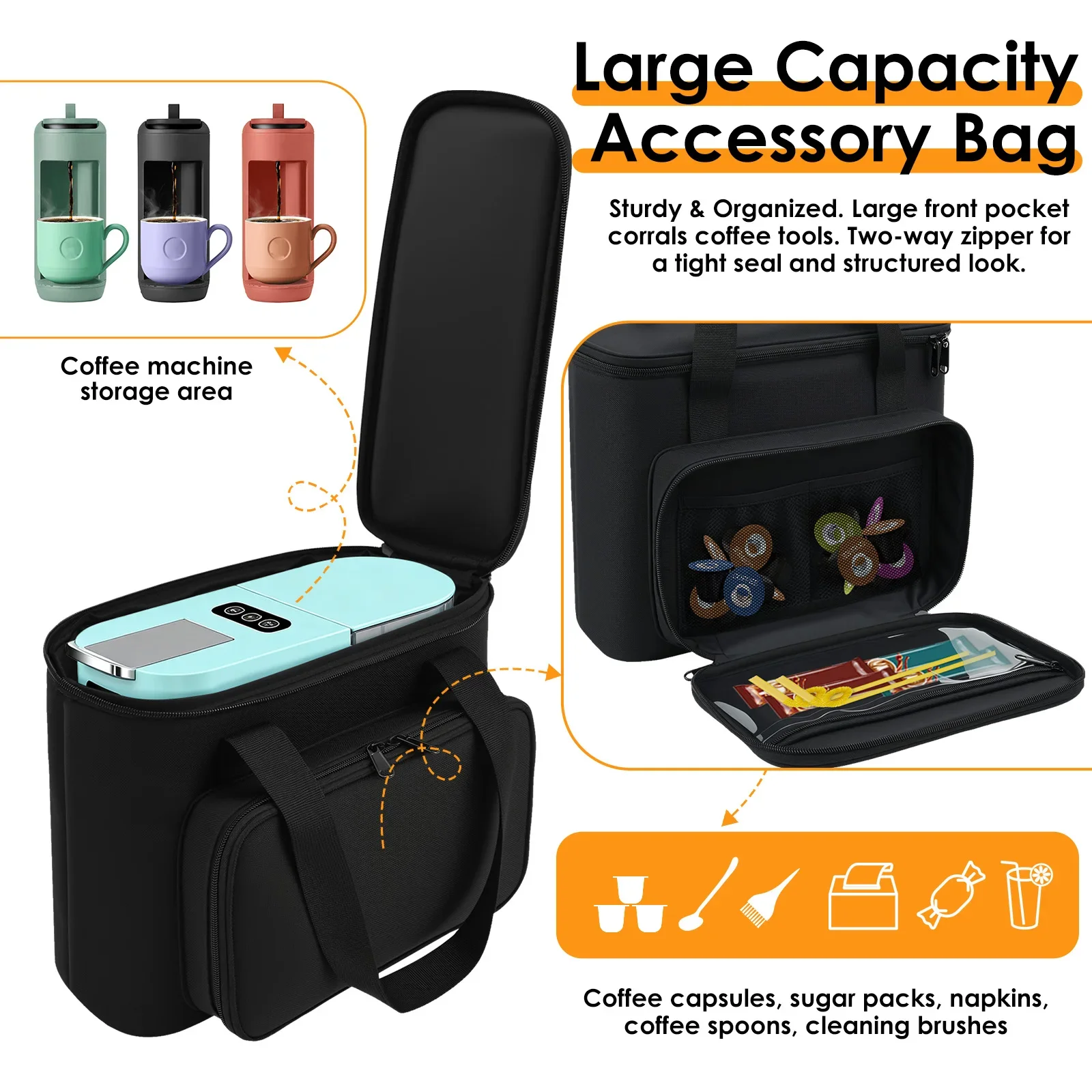 Coffee Maker Travel Bag Oxford Cloth Waterproof Single Serve Coffee Machine Carrying Bag Portable Coffee Maker Storage Tote Bag
