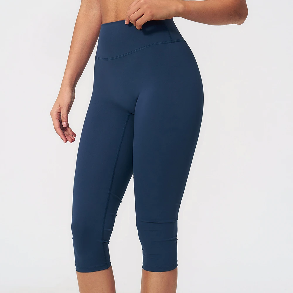 Yoga Pants Women Cropped Pants Sports Pants Fitness Leggings Tights Breathable Quick-drying High Waist Running Workout Pants
