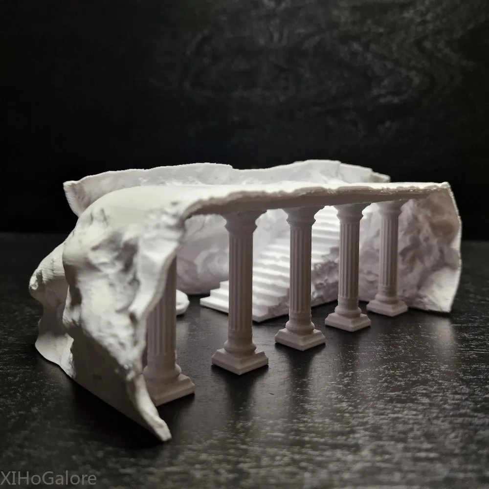Fish Hideout Aquarium Decoration Roman Column Cave Tunnel With Viewing Ports Shelter 3D Printed Plastic Unique Ornament