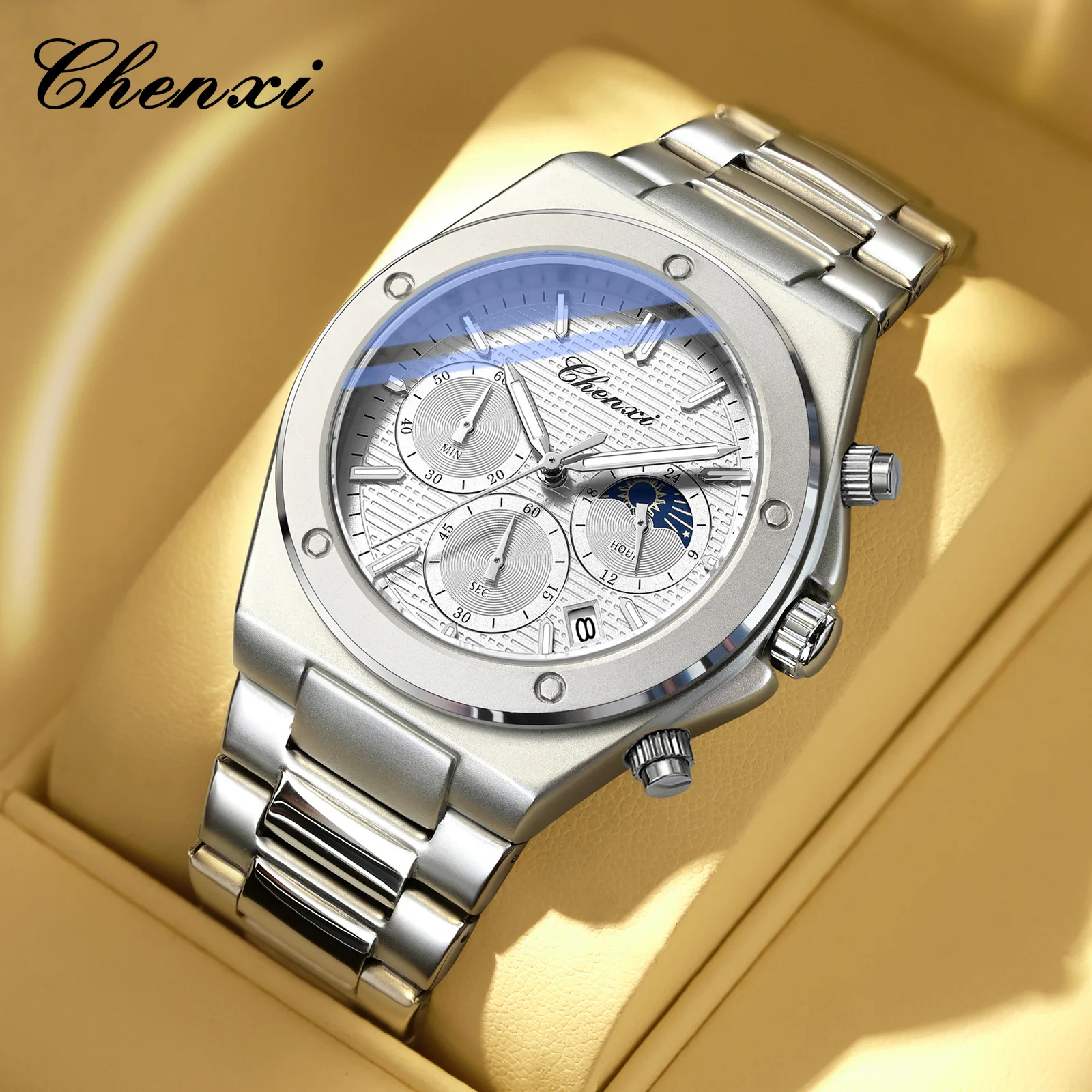New Multi-functional Quartz Men's Watch Trendy Watch Luminous Waterproof Foreign Trade Explosion