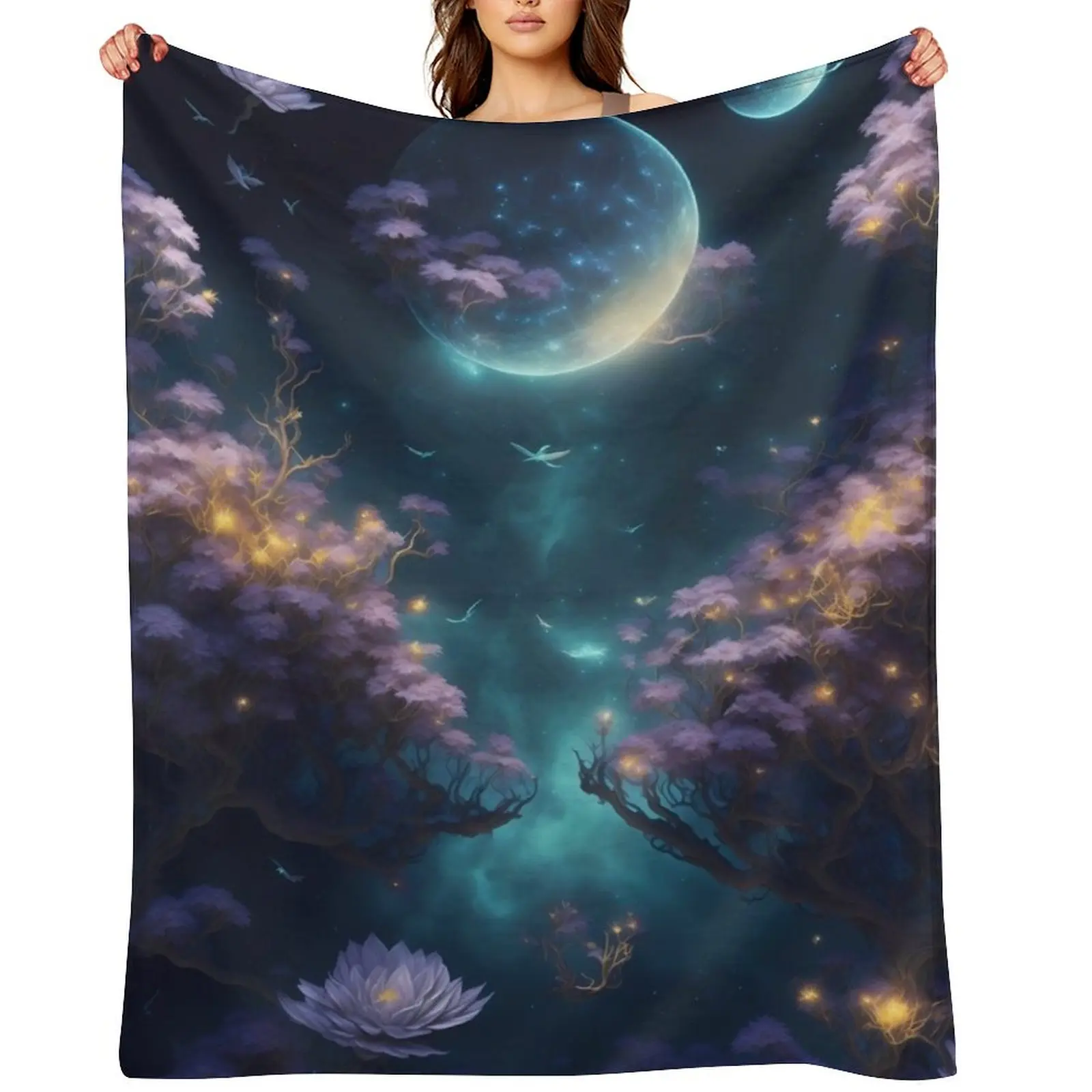 

Celestial Gardens C Throw Blanket Extra Large Throw Luxury Designer heavy to sleep Blankets For Bed Blankets