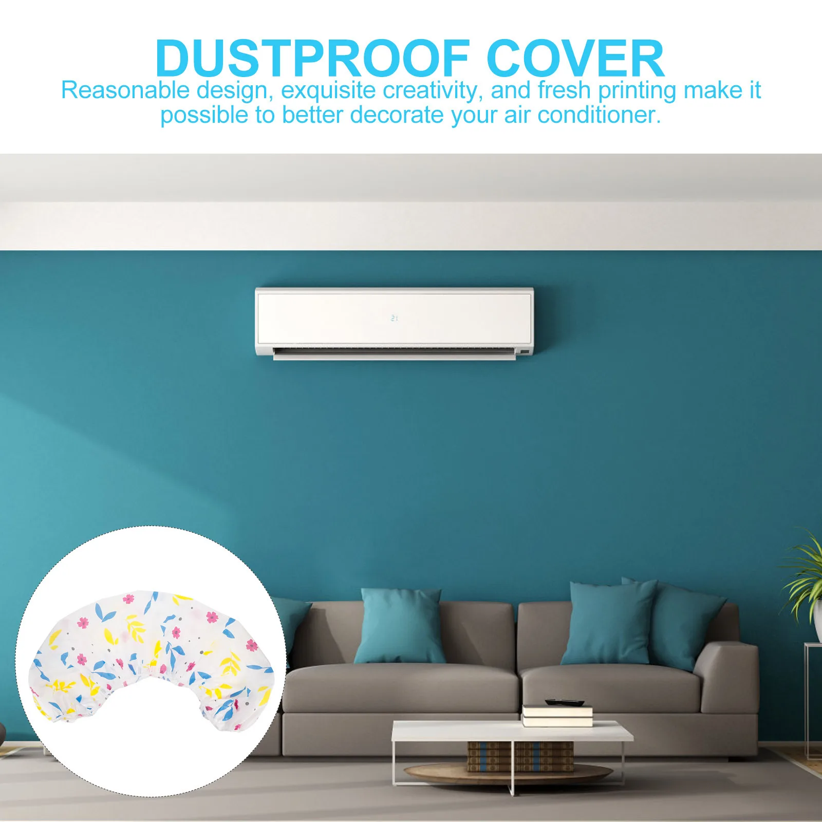 

Air Conditioner Cover Waterproof Dustproof Protector for Wall Mounted Units with Elegant Pattern Home Decoration Hanging Ac