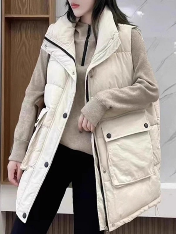 

Faionable Loose Cotton Vest Women's Outerwear Autumn Winter plus Size Comfortable Cotton Jaet Sli Commute Sle