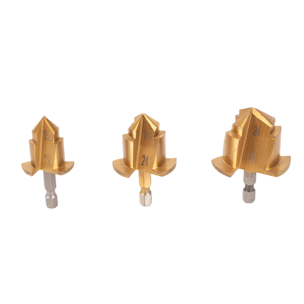 High Performance 3pcs Hexagonal Shank Drill Bits Specifically Designed for Effective Water Pipe Expansion in Plumbing Projects