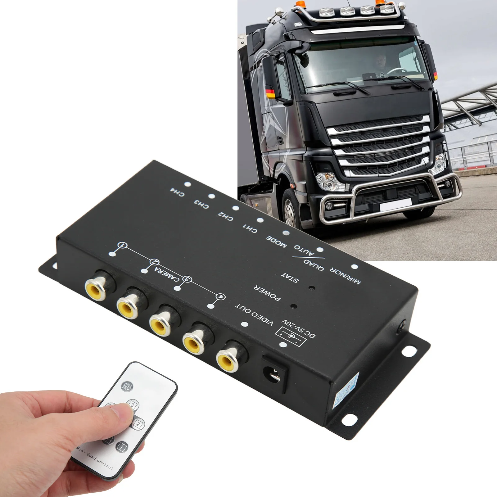 Vehicle Video Splitter Mobile Digital Video Splitter 4 Channel Mini Video Splitter 720P for Buses  Trucks Boats Yachts