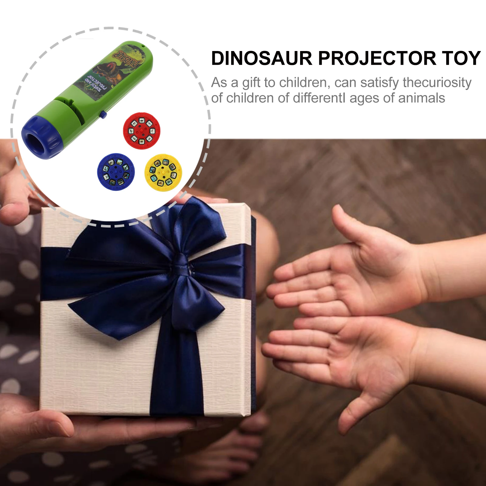 

Dinosaur Projector Toy Flashlight Kids Plaything Educational Projection Slides Safe Toddler Plastic Puzzle Tracing Party DIY