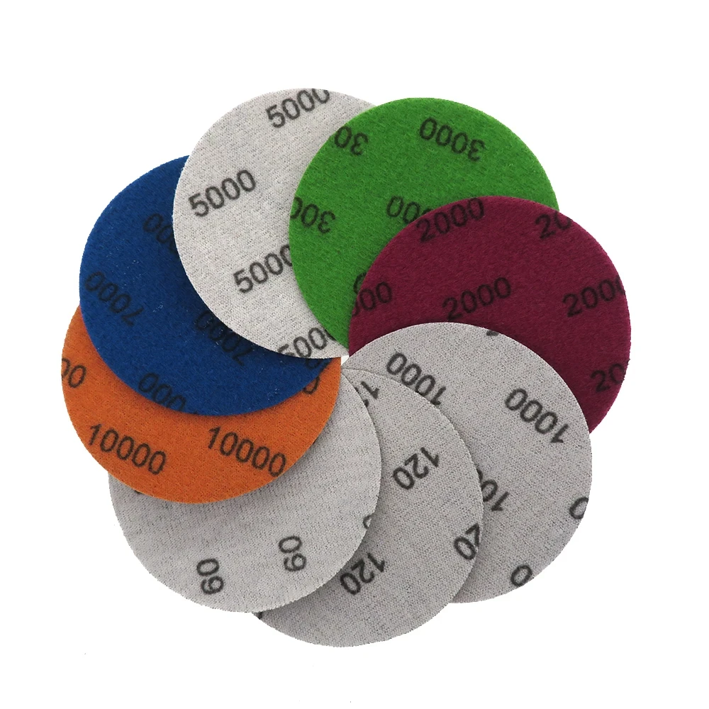 3 Zoll Nass-Trocken-Schleifpapier 75MM 320-10000 Körnung Klett-Schleifpapier 20/50/100 Stück Elektrostatisch Beflocktes Siliziumkarbid