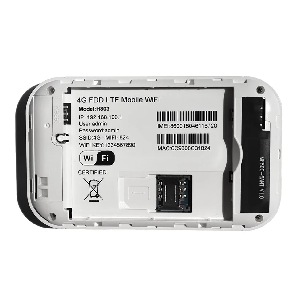 

4G LTE Mobile WiFi Router 150Mbps 3650mAh Pocket Wireless Hotspot for Car Travel