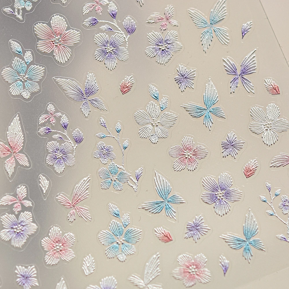 Chinês rosa fortuna gato 5d arte do prego adesivos tesouro dourado padrões florais bonito auto adesivo decoração manicure decalque diy