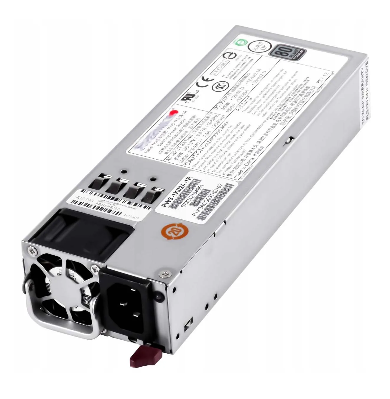 Original For Supermicro PWS-1K02A-1R 1000W 1U Redundant Power Supply Module 80 Plus Titanium PSU