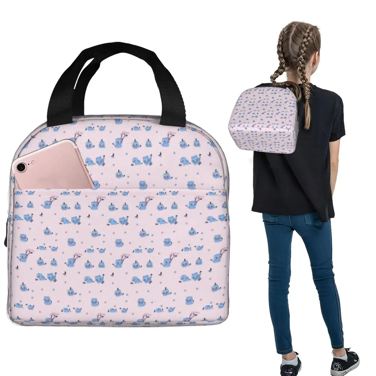 

Cute Jino's Cat Pet K-pop Demon Hunters Lunch Bags Insulated Bento Box Lunch Tote Cooler Thermal Bag for Woman Girl Travel