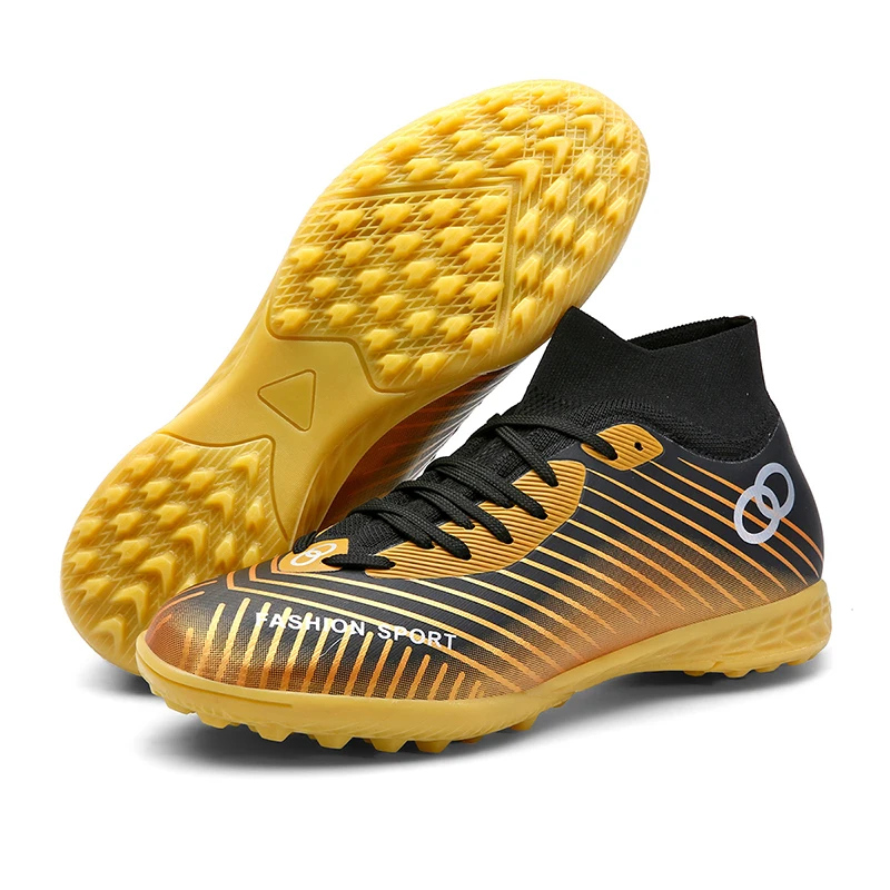 

2025 Football Shoes High-Top Football Boots Men's Women's Training Shoes Student Soccer Shoes Cleat Shoes Cross-Border Large Siz