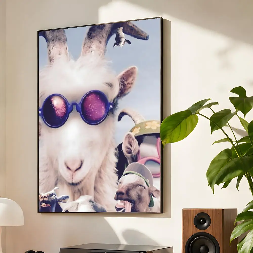 Goat Simulator Poster Matte Self Adhesive Wall Art Waterproof Room Decoration Bedroom