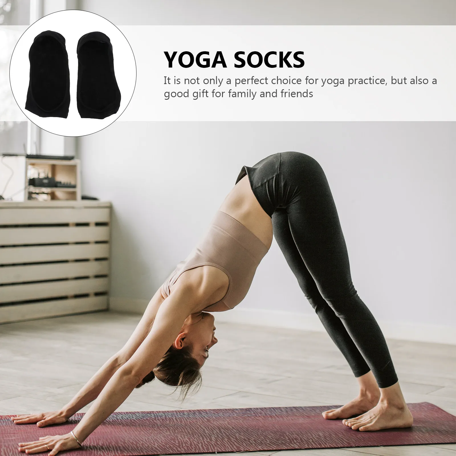Summer Yoga Women Breathable Thin Non Skid Two Toed Socks Fashion Open Toe Invisible Socks For Girl Black Elastic Soft Premium