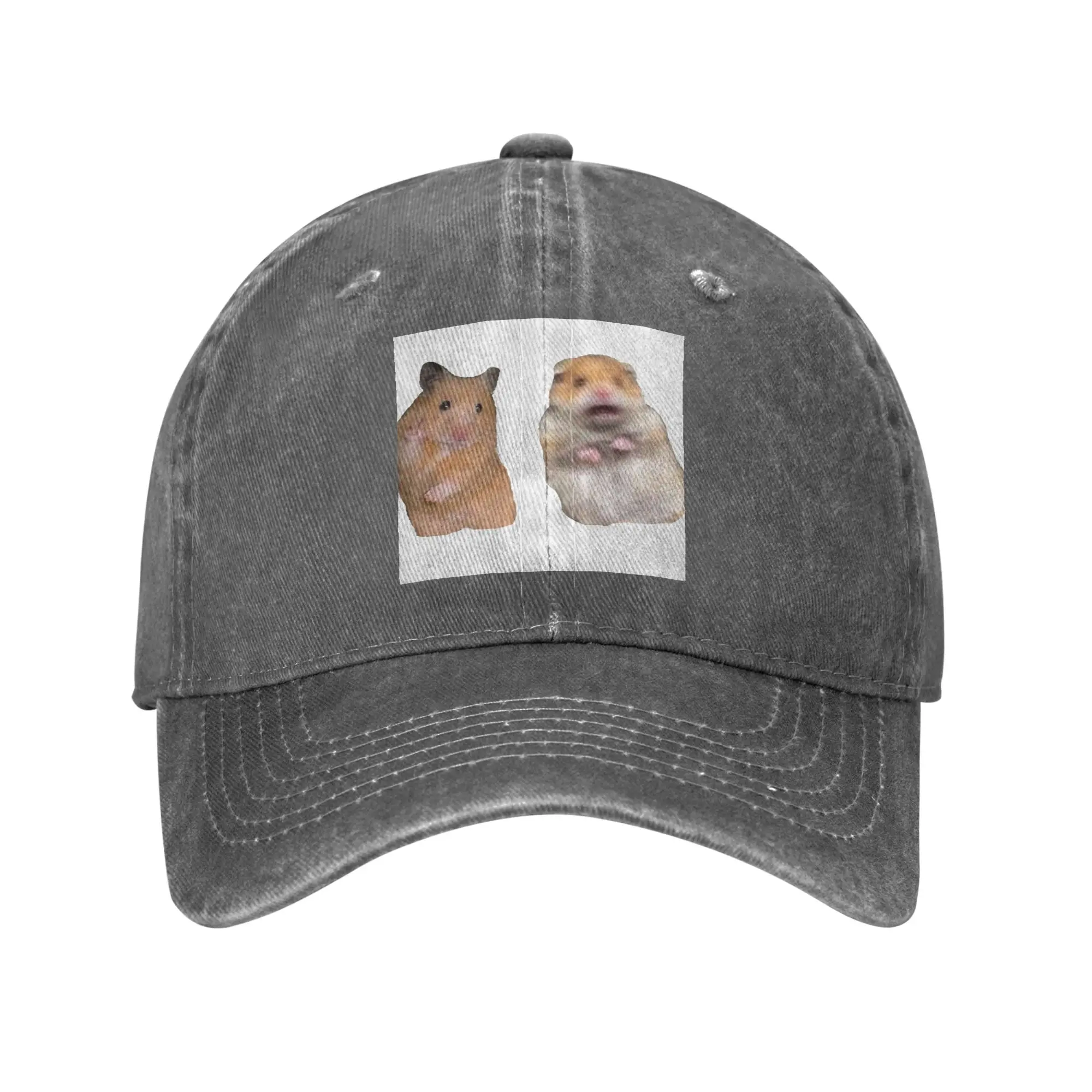 Peace Sign and Screaming Hamster Denim Cap Casual Baseball Caps Adjustable Hat Summer Unisex Baseball Hats