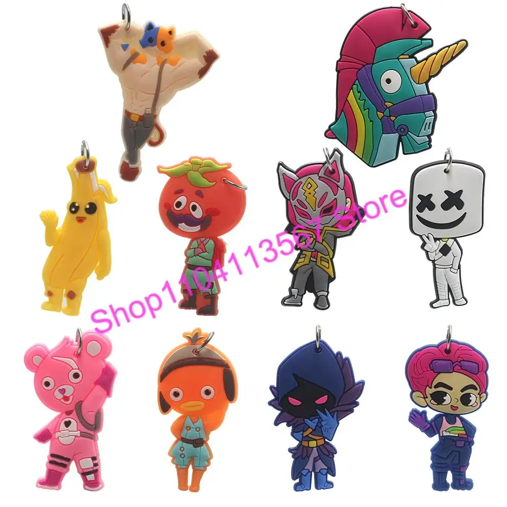 Original Fortnited Game Keychain Drift Peely Silica Gel Key Chain Pendant Exquisite Characters Cartoon Car Key Ring Jewelry