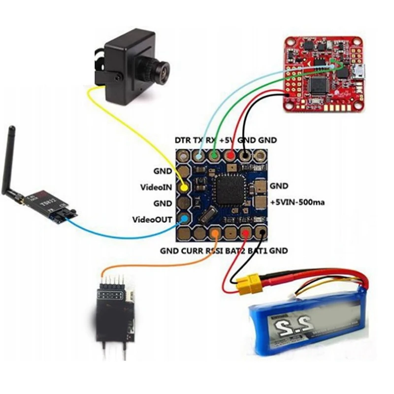 FPV MinimOsd Minim Mini OSD On-Screen-Display with KV TEAM MOD for CC3D Naze32 F3 F4 Flight Controller