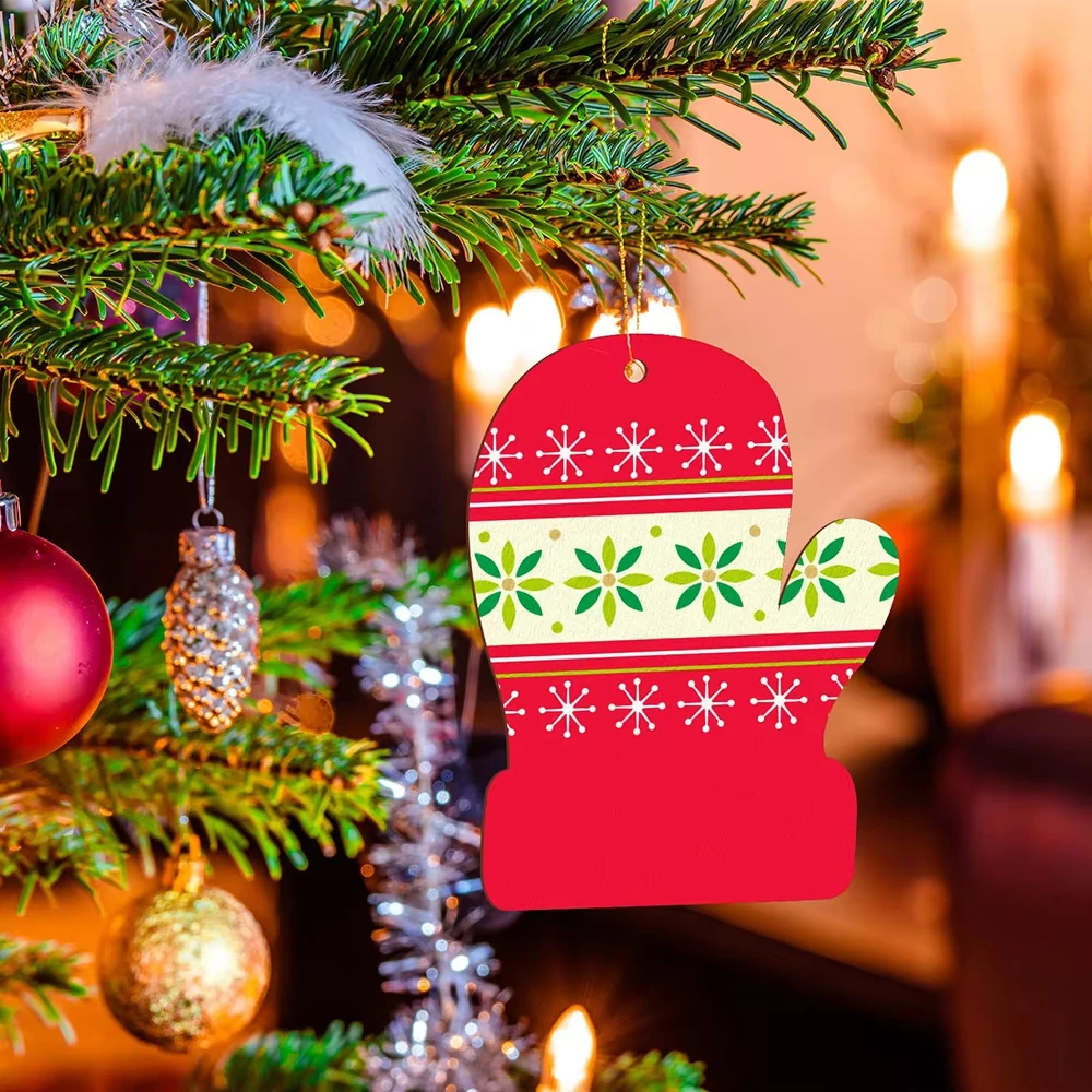 

10 шт. неокрашенные деревянные рождественские украшения, перчатки для рисования, вырезы, деревянные рождественские подвесные украшения для праздника, стены, зимы