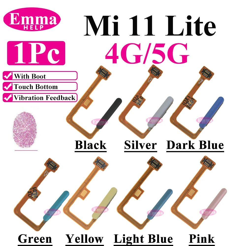 Side Fingerprint Scanner & Power Key Flex For Xiaomi Mi 11 Lite 5G 4G NE Home Button Touch ID Biometric Sensor Replacement Part