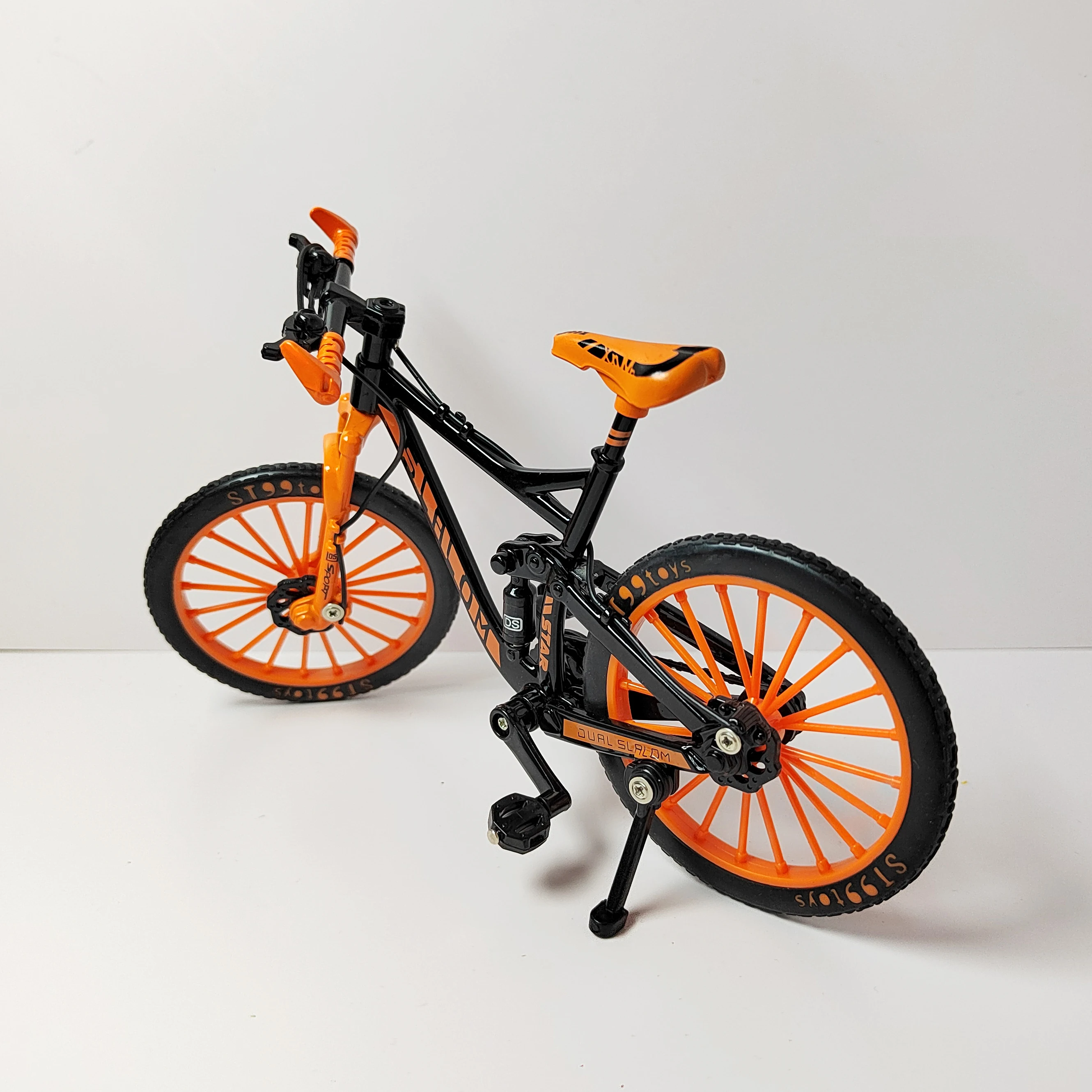 Colorful Mountain Bicycle Model 1：8 Orange Diecast Alloy Bike Finger Bicycle Ornament Collection Gift for Children Boy Toy