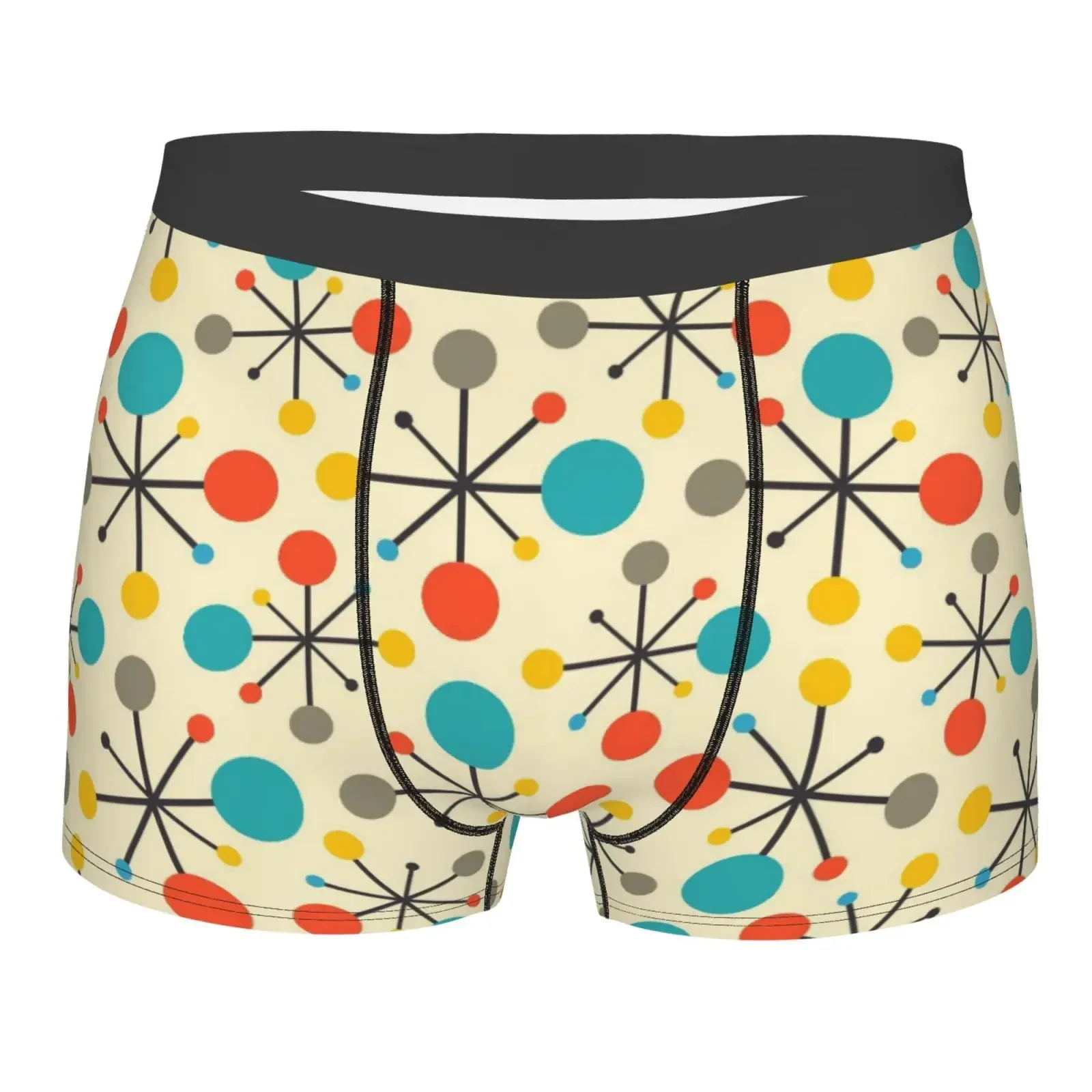 Mid Century Fifties Modern Atomic Retro Print Man's Boxer Briefs Breathable Funny Underwear High Quality Print Shorts Gift Idea