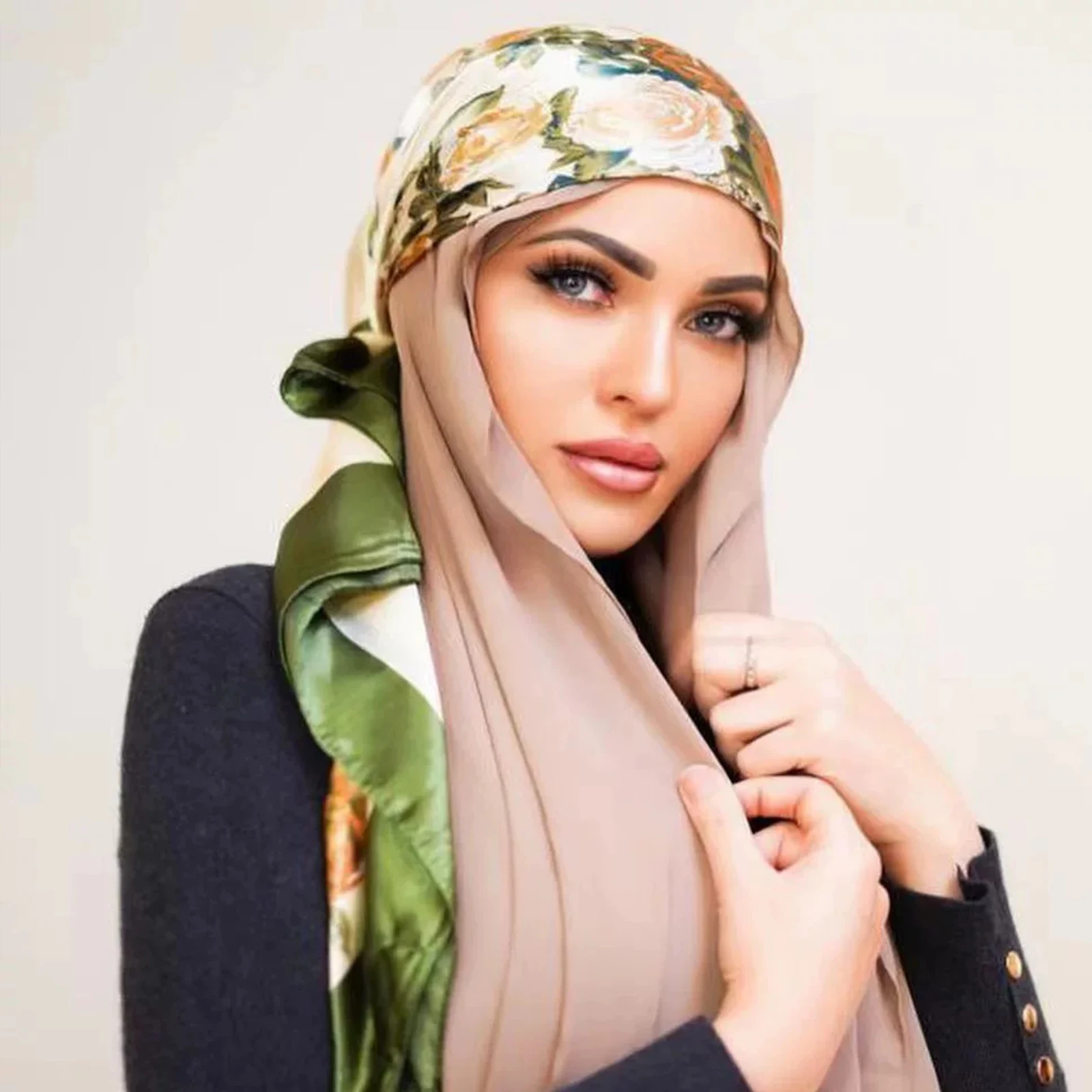 Head Scarf Women Luxury Brand Square 90*90cm Silk Foulard Satin Bandana Cheveux Soft Neckerchief Hijab Hair Scarves For Ladies