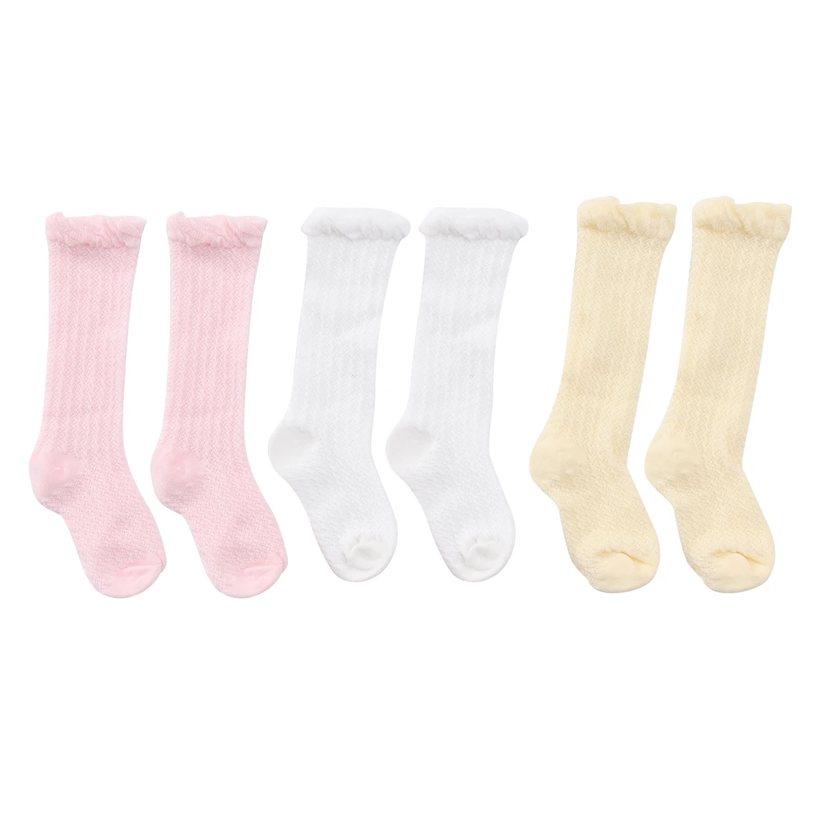 

3 Pairs Baby Long Stockings Socks Summer Socks Long Sock Breathable for Baby (Assorted Girls Style 0-1 Years Old)