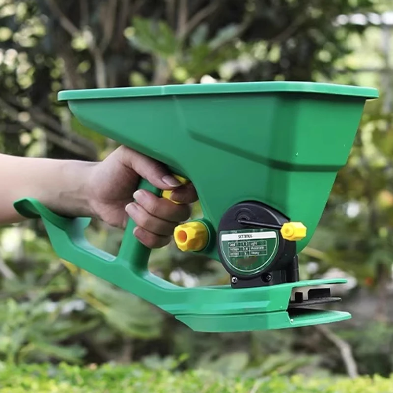 Grass seed spreader, small fertilizer spreader, hand-cranked lawn seed spreader Seeding and Fertilizing