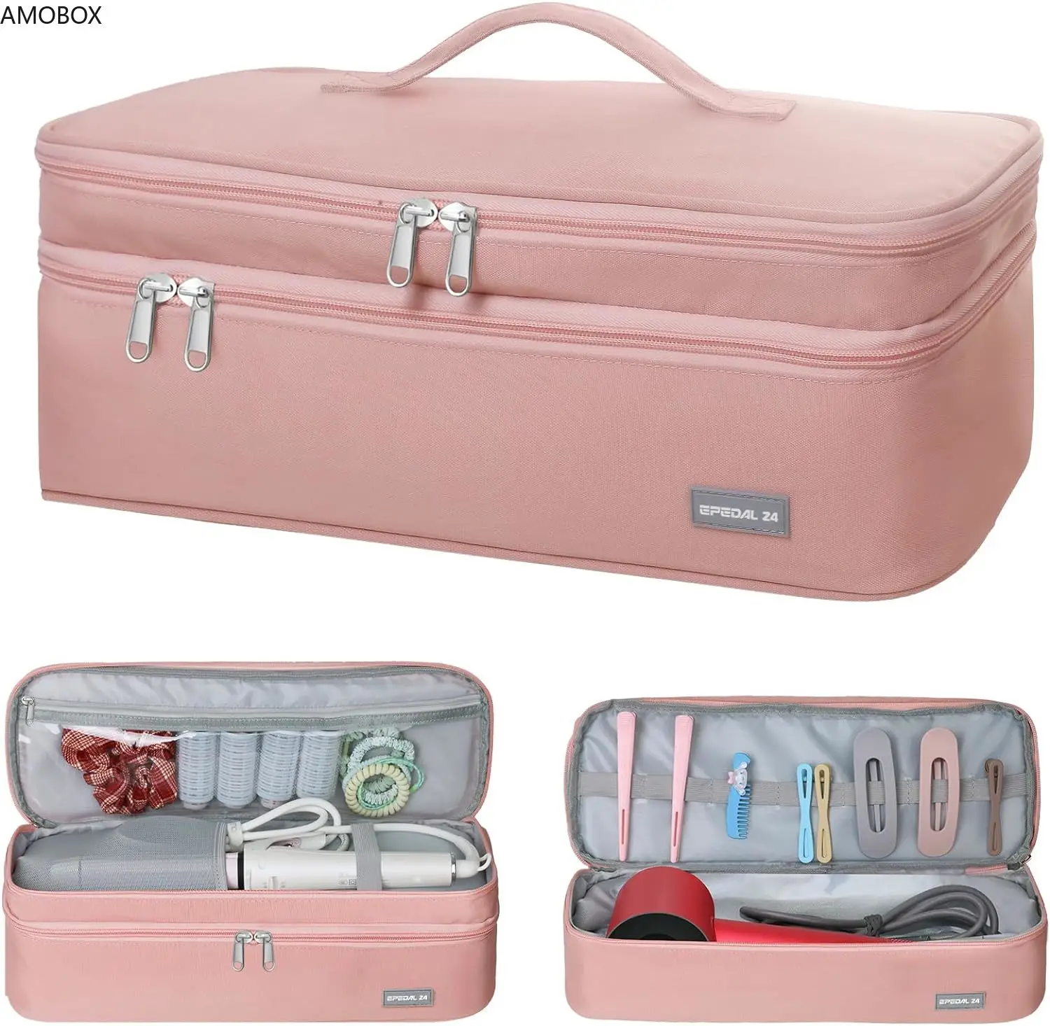 AMOBOX-Double Layer Travel Carrying Case, Shark Flexstyle, Fit for One-Step Hair Dryer,Hot Tools,Volumizer,etc,Portable