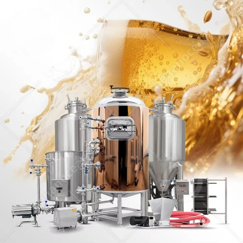 FOODLINE Customized Small Scale 250L 600L Beer Make Machine 2000L 5000L 10000L Copper Brewery Equipment for Sale