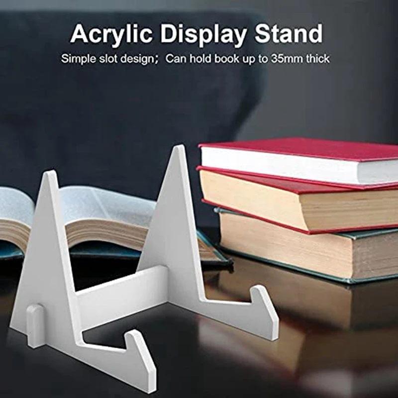 Acrílico Display Stand Titular Livro, Textbook Stands, Record Shelf, Prateleira Álbum para Exibição Photo Frame Folheto, 2X