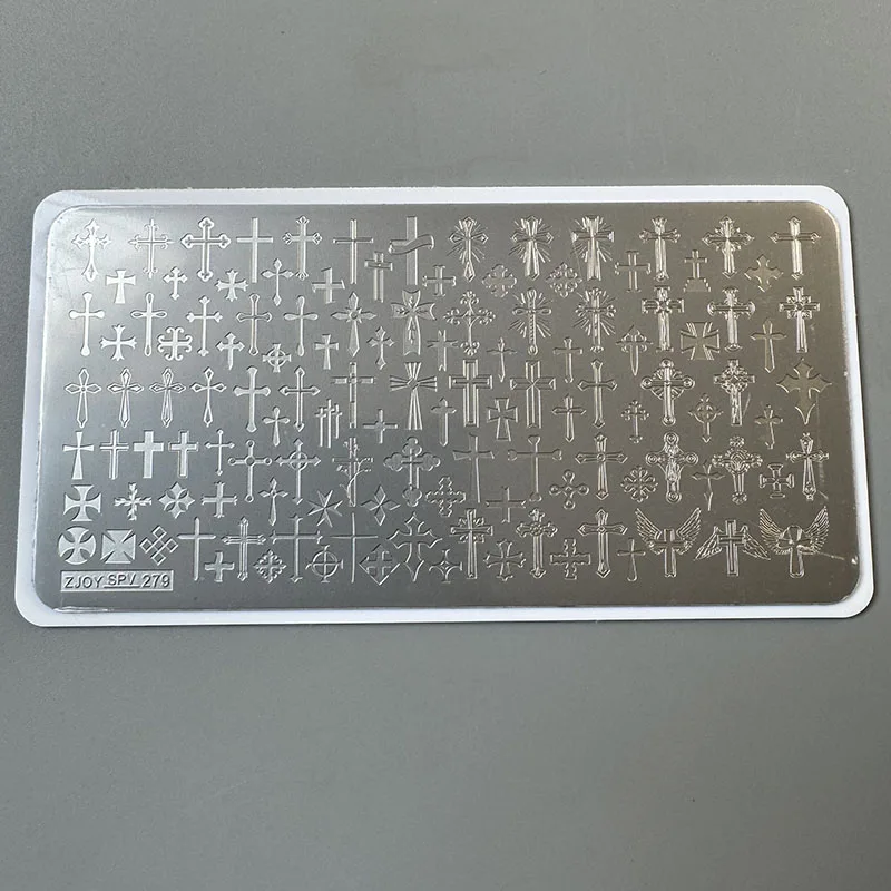XMQ STAMPING NAGELPLATEN CRUCIFIX TEMPLATEN HALLOWEEN IMAGEPLATTE – Detail 1