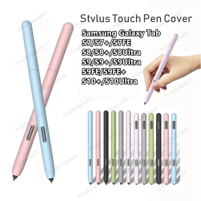 Pen Case for Samsung Galaxy Tab S10 Ultra S10 Plus 12.4 S9 S8 S7 FE S6 Lite Ultra Thin Tablet Stylus Protective Cover Silicone