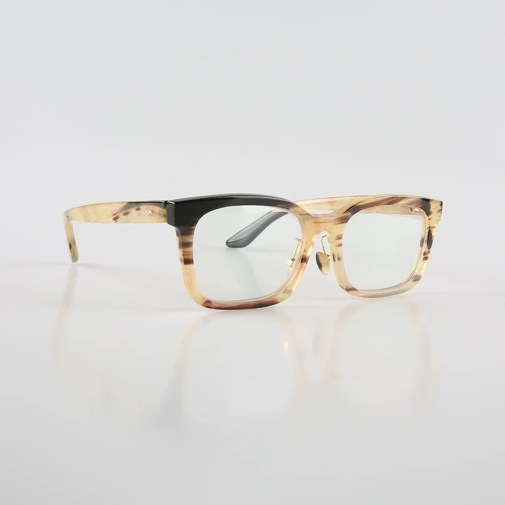 Eyeglass Frames Unique Square Vintage Handmade Natural Horn Graduated Lenses Eyeglasses Prescription Optical Man Glasses Frames