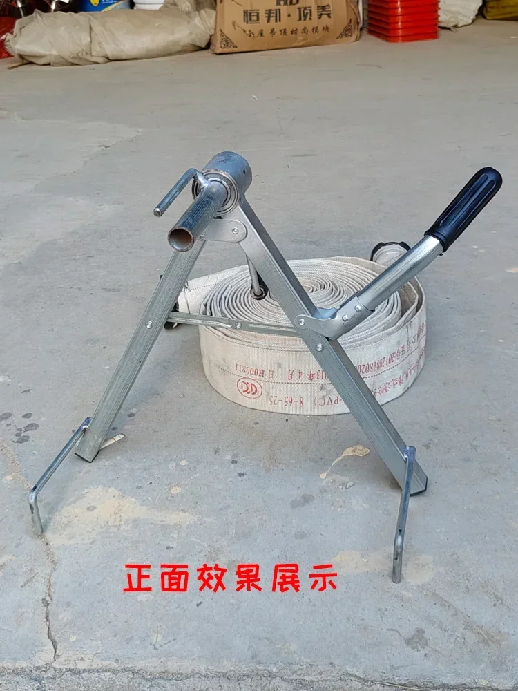 Máquina de carretel de mangueira portátil, enrolador manual de mangueira de fogo, dobrável, mangueira de água agrícola, rack de enrolamento de artefato