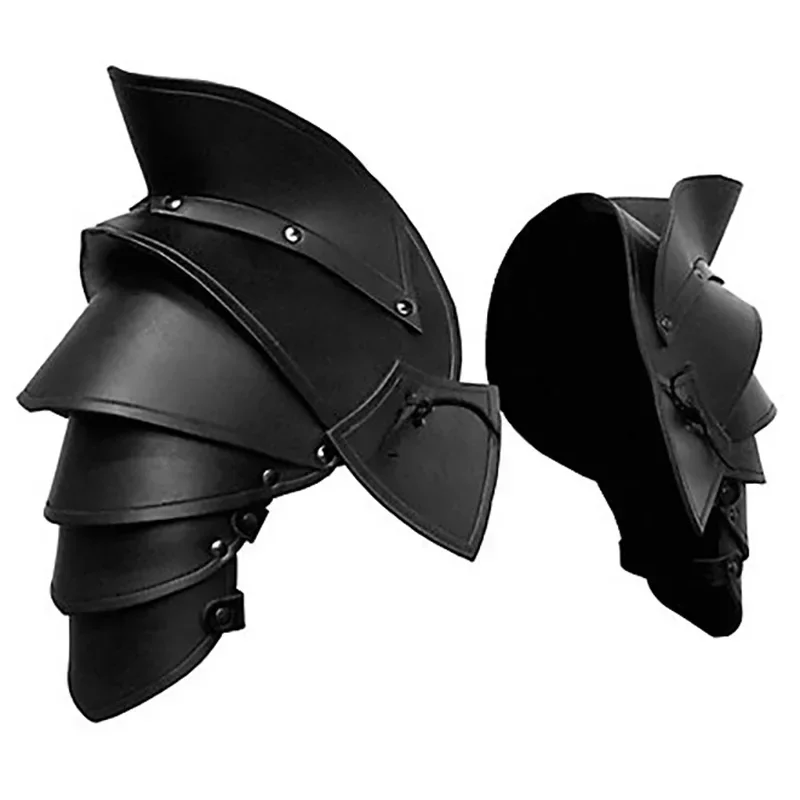Pauldrons de cuero para Halloween, armadura Medieval de doble hombro, Spaulders, elfo, arquero, caballero, disfraz de Cosplay, accesorios Larp para mujer Me E