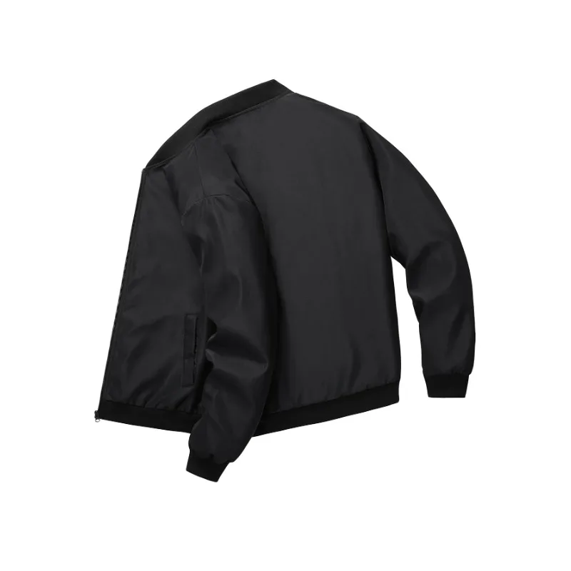2025 Spring and Autumn New Baseball Collar Short Loose Solid Color Jacket Men's Business Casual Thin Coat Trend