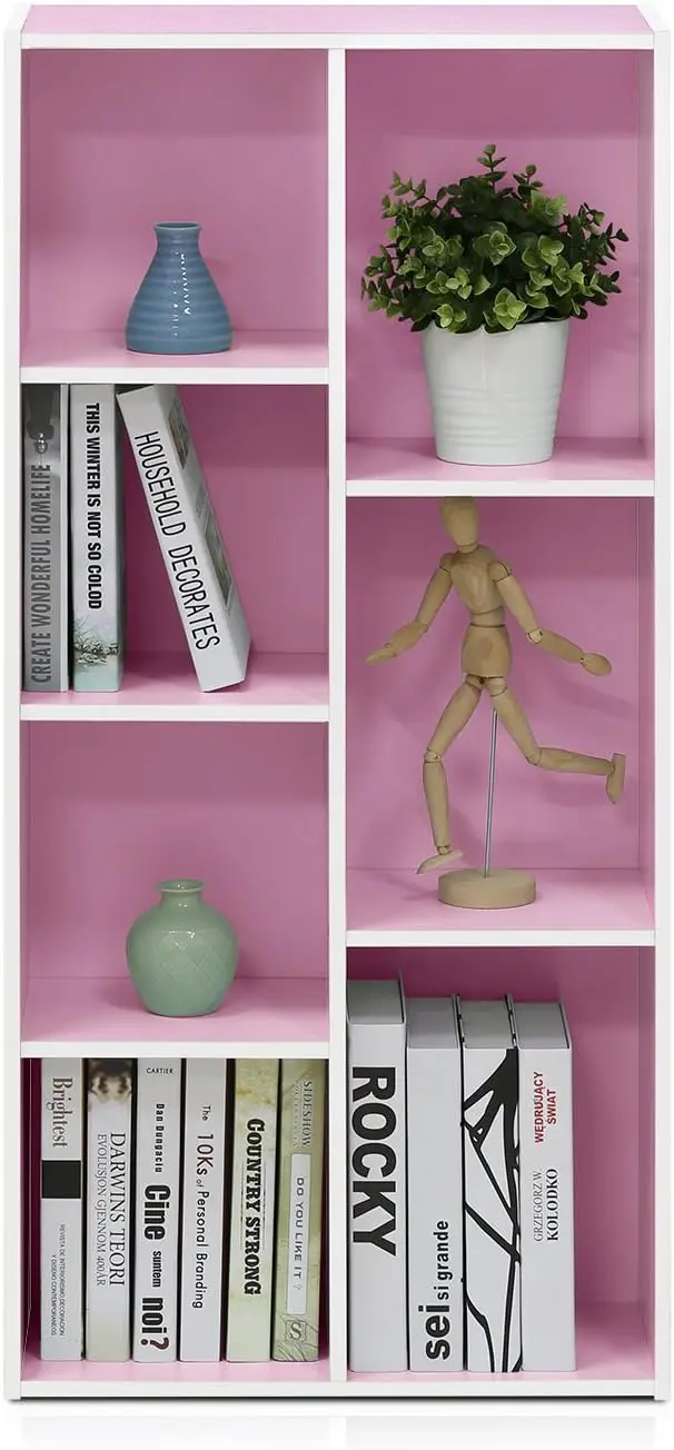 

Популярные продукты, 7-кубная двусторонняя открытая полка, белый/розовый 11048WH/PI, новая горячая распродажа